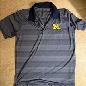 University of Michigan Navy Striped Polo Shirt – Men’s Large